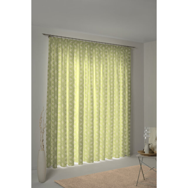 Delmira Retro Floret Slot Top Opaque Curtain