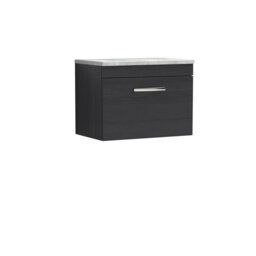 Athena 60.5Cm Wall Mounted Single Bathroom Vanity Base Only in Hacienda Black
