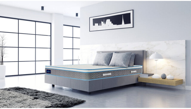 Winksleep Light Blue Euro Top Mattress, Medium-Firm with Pocket Springs