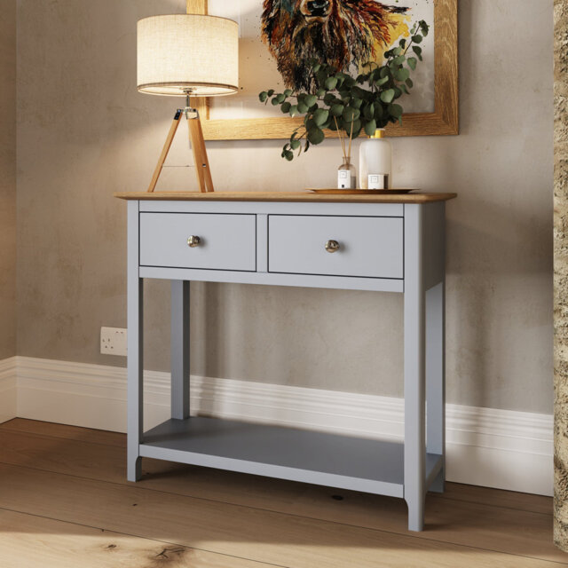 Casiano 85cm Solid Wood 2 Drawer Console Table