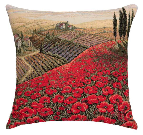 Poppyfields of Tuscany Cushion with Feather Filler