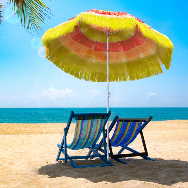 Brayam 160cm Beach Parasol with Crank Lift