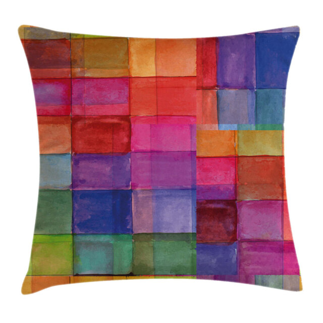 Wolfgang Rainbow Colours Squares Outdoor Cushion Cover
