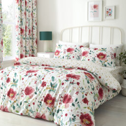 Abstract Poppy Cotton Blend Floral Duvet Cover Set