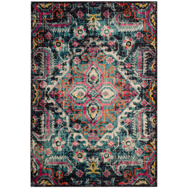 Nistler Power Loom Blue/Fuchsia Rug