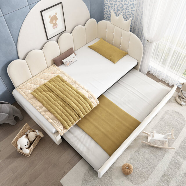 Aalexus Green Velvet Upholstered 3FT Single Sofa Bed 90 X 190 Cm Daybed With Pull-Out Bed (No Mattress)