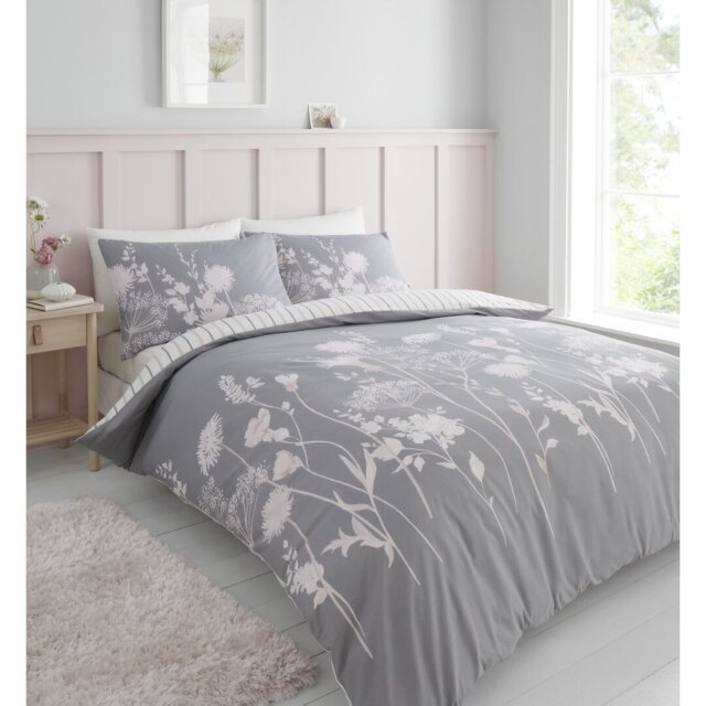 Meadowsweet Floral Reversible Duvet Cover Set with Pillowcases