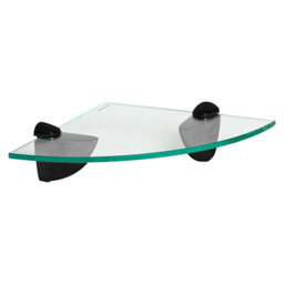 Harbour Housewares - Floating Glass Corner Shelf with Metallic Brackets