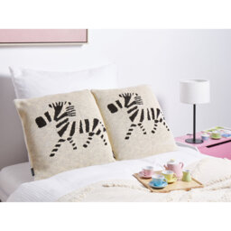 Javier Animal Print Beige Square Throw Cushion