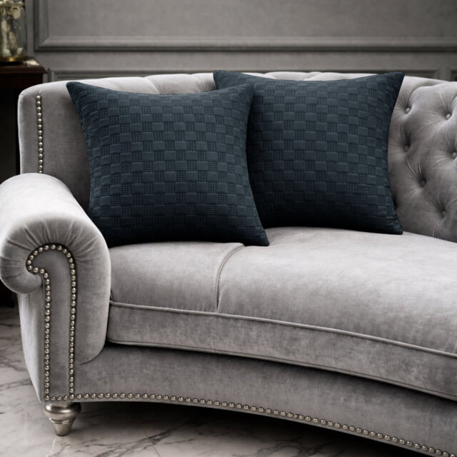 Luxury Check Velvet Cushion Covers Set Of 4 Soft Throw cases