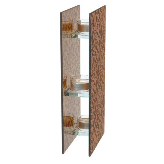 3 Piece Glass Tabletop Tealight Holder Set with Candle Included