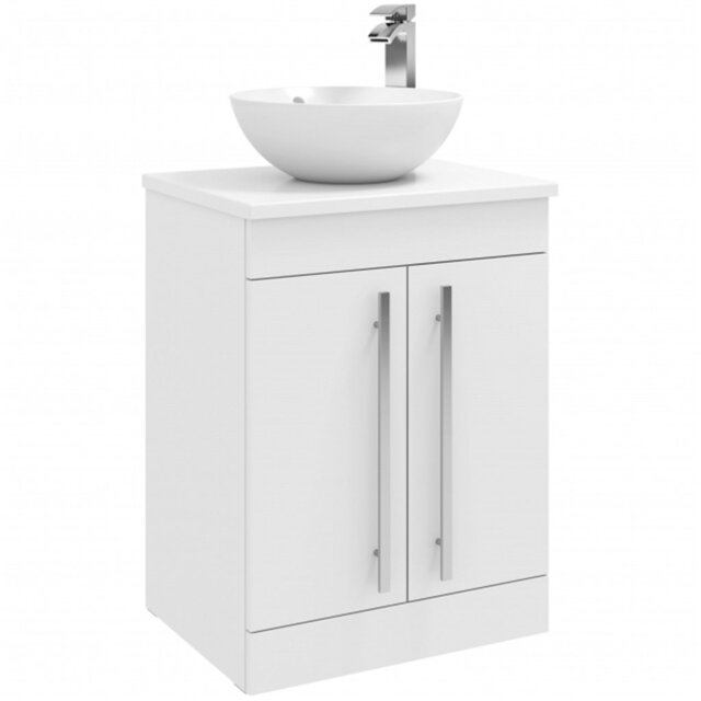 Clifton 600mm Wall Mounted Single Bathroom Vanity with Vitreous China Basin