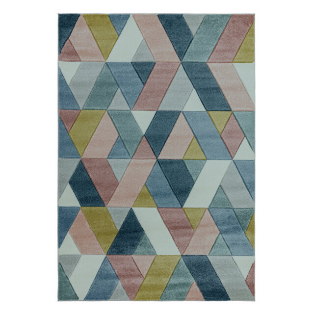 Sanjuan Rhombus Blue/Pink/Yellow Rug