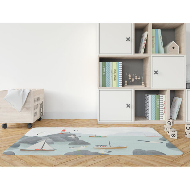 Vinyl Floor Mat for children's room, non-slip PVC, infantil Mirando al mar