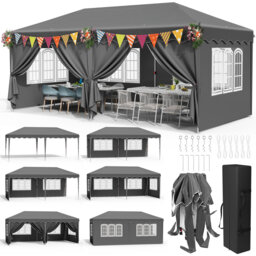20 Ft. W x 10 Ft. D Steel Pop-Up Canopy