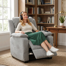 HOMCOM Power Recliner Chair with Massage and Heat, Spring Seat, Light Grey