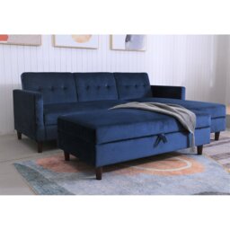 Comeaux 4 Seater Velvet Sofa Bed