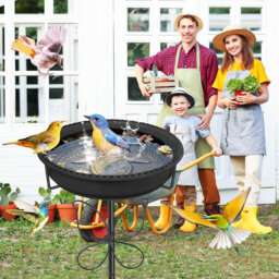 Metal Bird Bath for Outside, Removable Bowl Metal Base, 37In/93.5cm Freestanding Birdbaths & Birdfeeder, Bird Baths Feeder Bowl for Outdoors Garden Pa