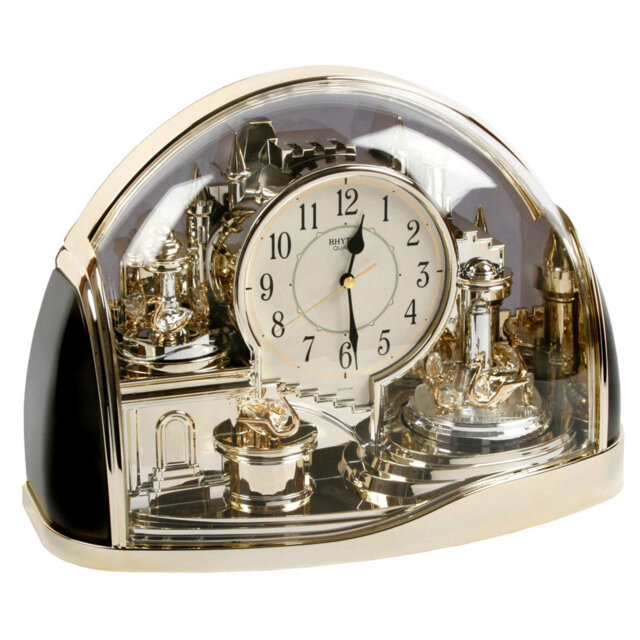 Kidder Analogue Plastic / Acrylic Quartz Movement / Crystal Tabletop Clock Gold