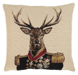 Admiral Stag Tapestry Cushion with Feather Filler