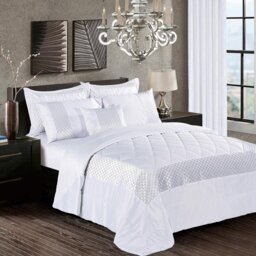 Garrett Polyester Striped Bedspread with Pillowcases Included