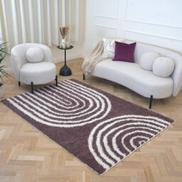 Moodi Modern Shaggy Area Rug Abstract Line Design