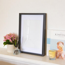 "Nicola Spring - 2x Photo Frames with White A4 Mount - A3 (12"" x 17"") - Black"