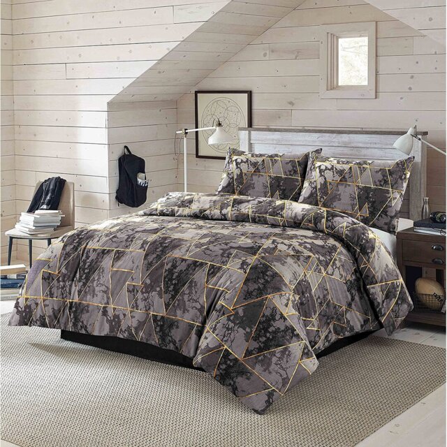 Standish Graphic Print & Text Duvet Cover Set with Pillowcases