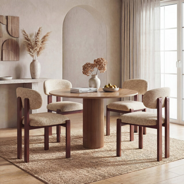 40.5cm H Fabric Upholstered Upholstered Back Side Chair in Beige