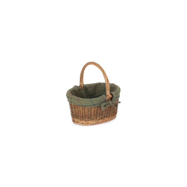 Wicker Double Steamed Shopper Basket with Lining