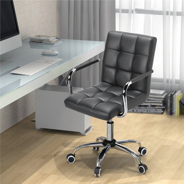 Mid Back Executive Swivel Office Chair with Metal Frame and Arms