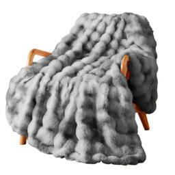 Tie-Dye Faux Rabbit Fur & Flannel Weighted Throw Blanket, Ultra Soft & Cozy for Sofa Couch Bed