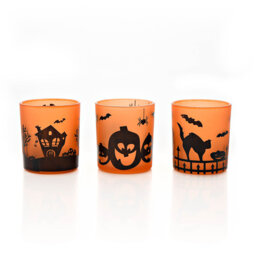 3 Piece Glass Tabletop Tealight Holder Set