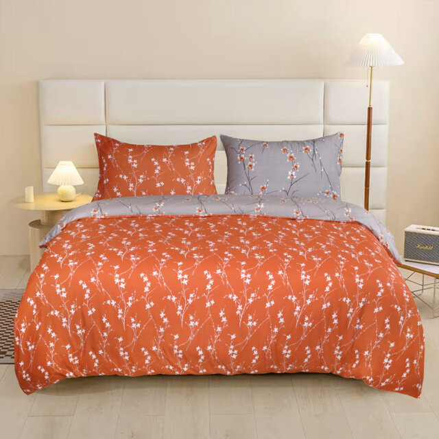 Aspire Homeware Microfiber Floral Duvet Cover Set with Pillowcases for Everyday Bedroom Comfort