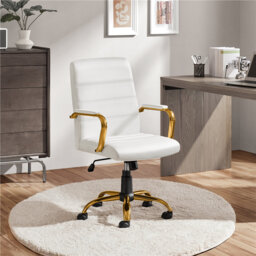 Mid-Back Executive Swivel Office Chair with Metal Frame and Arms