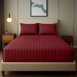 Soft & Cozy 40cm Extra Deep Pocket Microfiber Striped Fitted Sheet