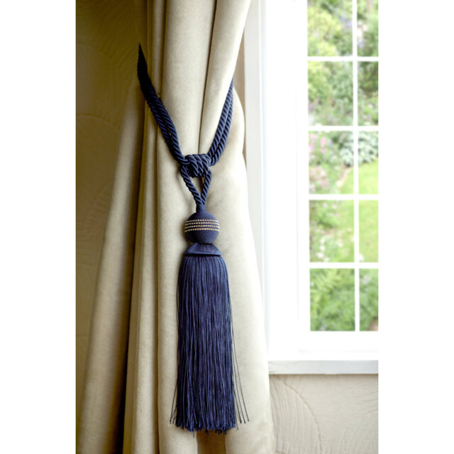 Galaxy Tieback Navy Polyester 1cm Curtain Holdback/Tieback