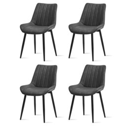 Dining Room Chairs,Faux Leather Kitchen Chairs With Metal Legs