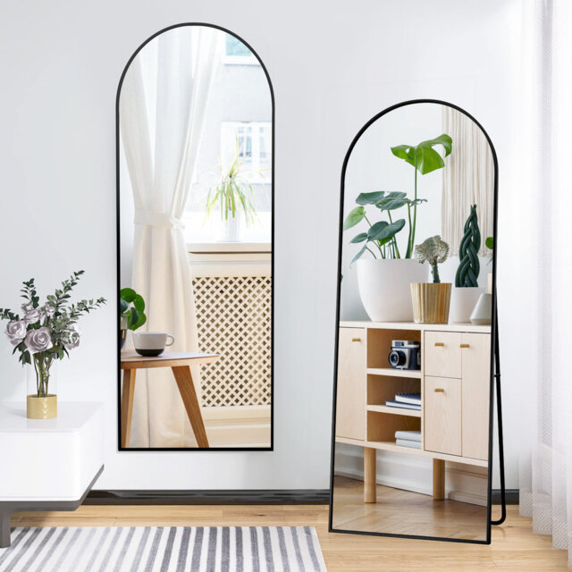 Aleaya Aluminium Half-circle Mirror