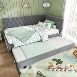 Upholstered Daybed with Trundle