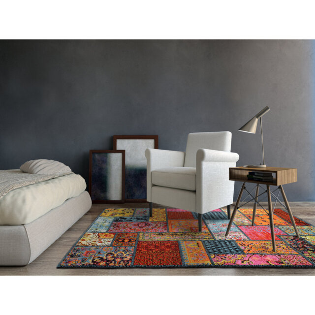 Rigoberto Shaggy Red/Yellow/Blue Rug