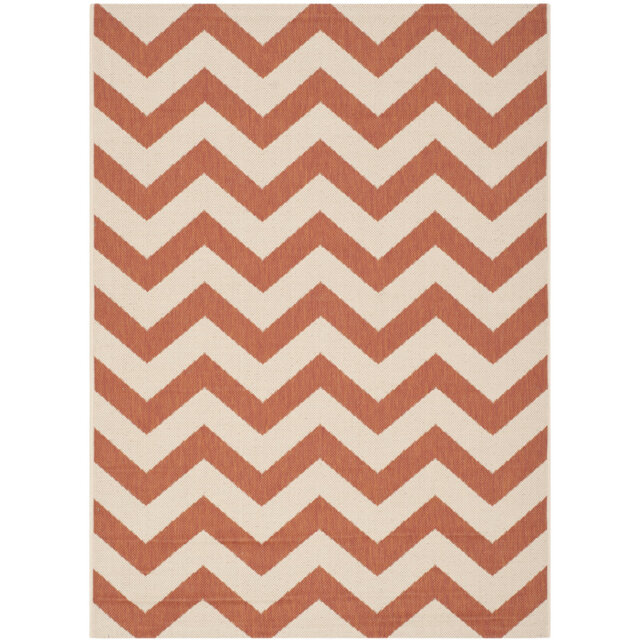Camellia Hooked Terracotta/Beige Area Indoor/Outdoor Rug