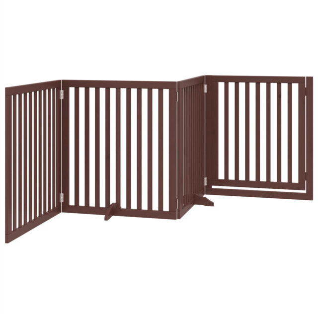 Archie & Oscar Dog Gate With Door Foldable 4 Panels 320 Cm Poplar Wood