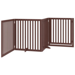 Archie & Oscar Dog Gate With Door Foldable 4 Panels 320 Cm Poplar Wood