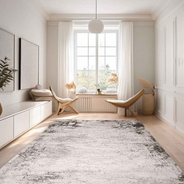 Ruby Weathered Lines Beige Gold Abstract Area Rug