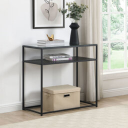 80cm Glass Top Console Table