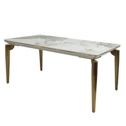 Faux Marble Top Dining Table
