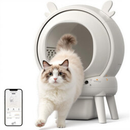 Automatic Self-Cleaning Cat Litter Box, 65L Smart Cat Toilet with App Control, Safety Sensors, Odor Neutralization, Leak-Proof Tray, Large Capacity fo