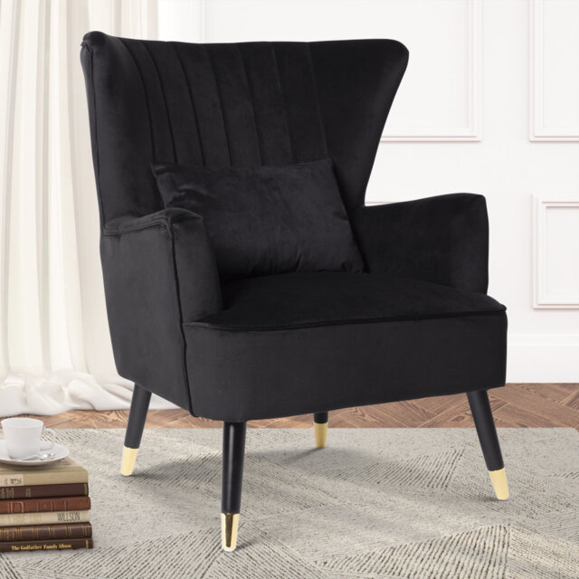 Nettey Upholstered Wingback Chair