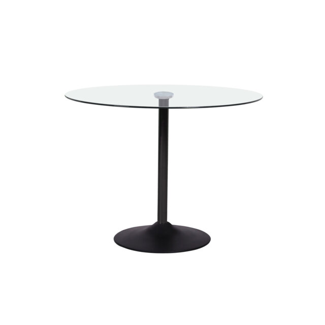Round Glass Top Metal Base Dining Table